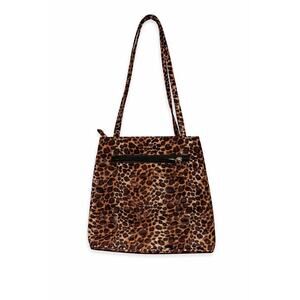 Designer Essentials Leopard Animal Print Tote Bag Y2K Mob Wife Dual Zip Purse